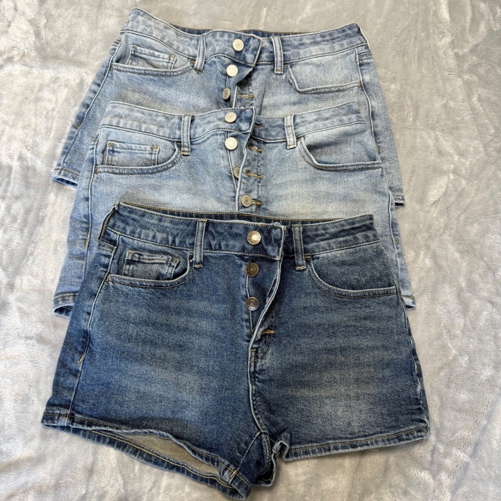 Denim high rise shortie jean shorts lot of 3 size 11